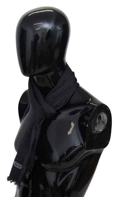 Missoni Black Wool Knit Unisex Neck Wrap Scarf