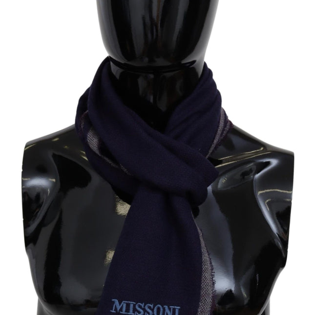 Missoni Multicolor Striped Wool Unisex Wrap Fringes Scarf