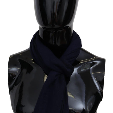 Missoni Blue Wool Knit Unisex Neck Wrap Scarf