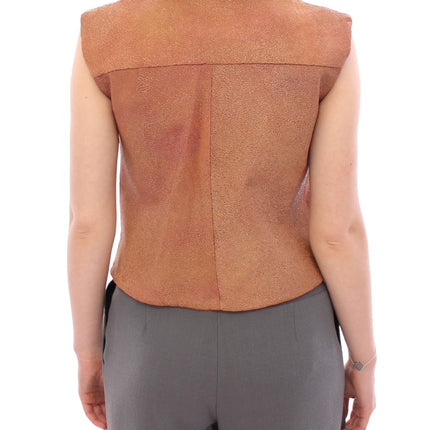 La Maison du Couturier Brown Leather Jacket Vest