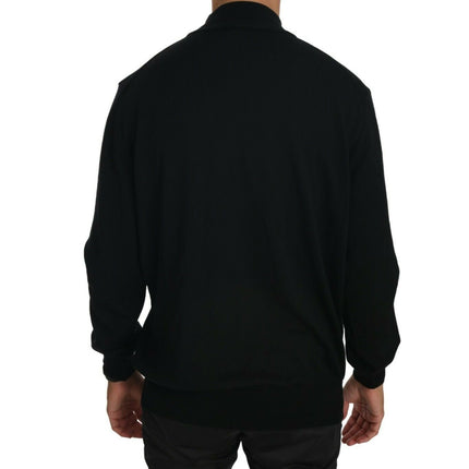 MILA SCHÖN Black Turtle Neck Pullover Top Virgin Wool Sweater