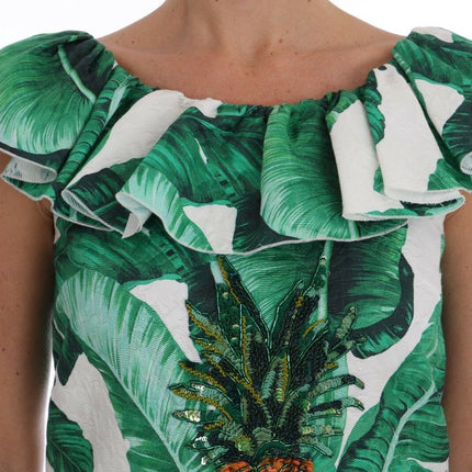 Dolce & Gabbana Pineapple Banana Sequins Blouse T-shirt