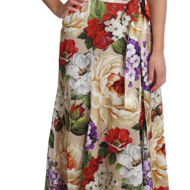 Dolce & Gabbana Print Silk Stretch One Shoulder Dress Floral