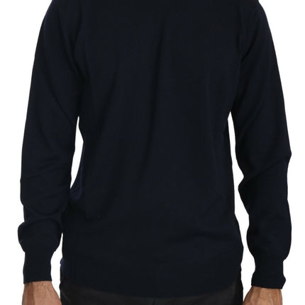 MILA SCHÖN Dark Blue Crewneck Pullover 100% Wool Sweater