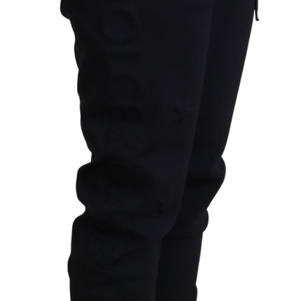 Dolce & Gabbana Black Polyester Neoprene Jogger Trouser Pants