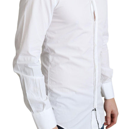 Dolce & Gabbana White Cotton Long Sleeves Men Formal Shirt