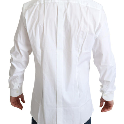 Dolce & Gabbana White Cotton Stretch Men Dress Formal Shirt