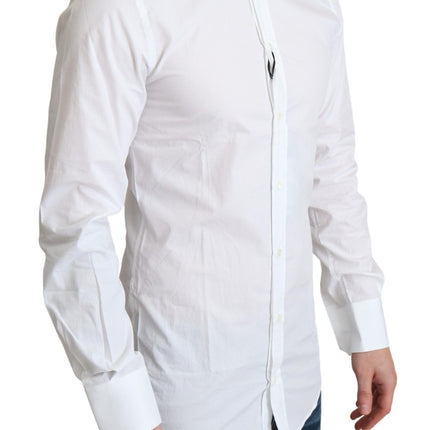 Dolce & Gabbana White Pure Cotton Men Dress Formal Shirt