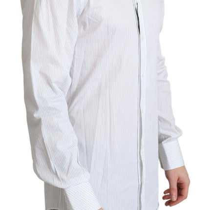 Dolce & Gabbana White Stripes Cotton Formal Dress Shirt