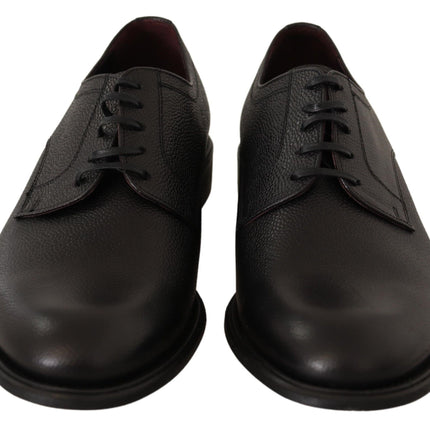 Dolce & Gabbana Black Leather Lace Up Mens Formal Derby Shoes