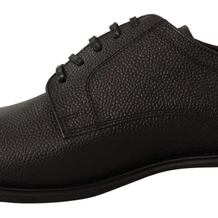 Dolce & Gabbana Black Leather Lace Up Mens Formal Derby Shoes