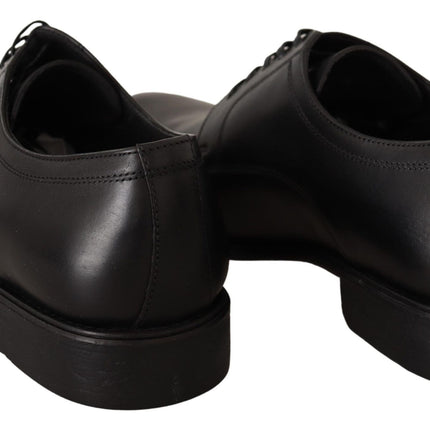 Dolce & Gabbana Black Leather Lace Up Mens Formal Derby Shoes