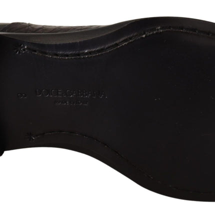 Dolce & Gabbana Black Leather Exotic Skins Formal Shoes