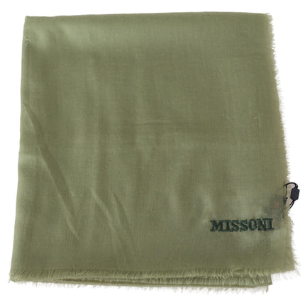 Missoni Green Cashmere Unisex Neck Wrap Scarf