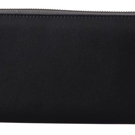 Dolce & Gabbana Black Zip Around Continental Clutch Leather Wallet