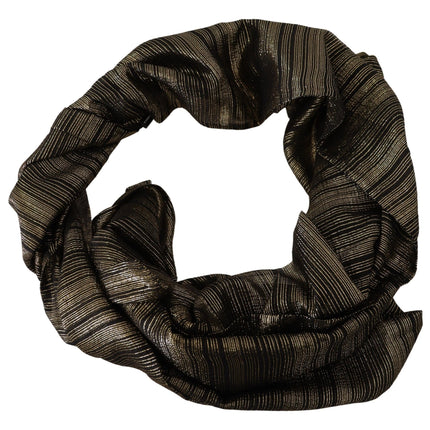 Dolce & Gabbana Metallic Gold Silk Stretch Shawl Wrap Scarf