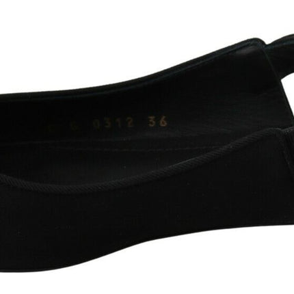 Dolce & Gabbana Black Flats Slingback Charmeuse Shoes