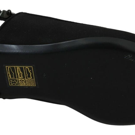 Dolce & Gabbana Black Flats Slingback Charmeuse Shoes