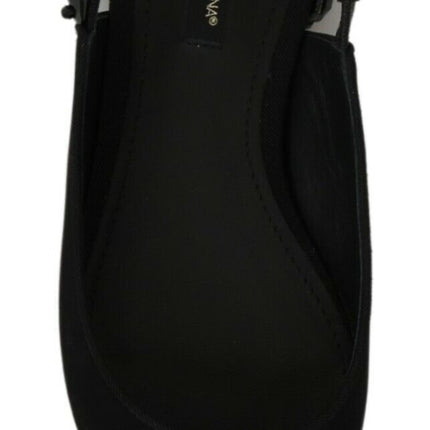 Dolce & Gabbana Black Flats Slingback Charmeuse Shoes