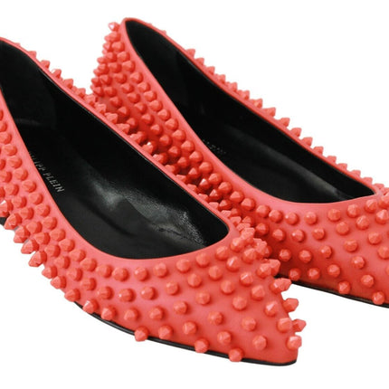 Philipp Plein Orange Leather Ballerina WHAT I DO Flats Shoes