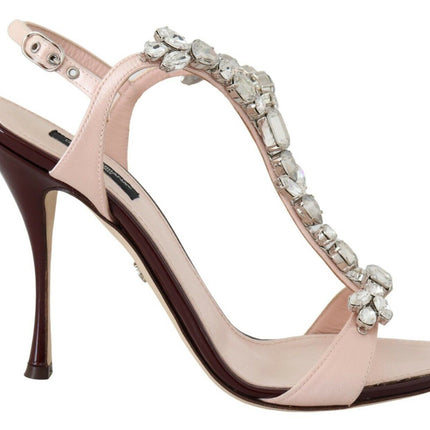 Dolce & Gabbana Pink Crystals Heels Keira Sandals