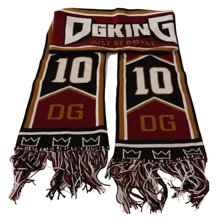Dolce & Gabbana Multicolor Wool Knit DG King Shawl Wrap Scarf