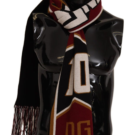 Dolce & Gabbana Multicolor Wool Knit DG King Shawl Wrap Scarf