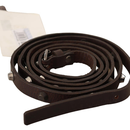 Costume National Brown Leather Silver Tone Buckle Belt