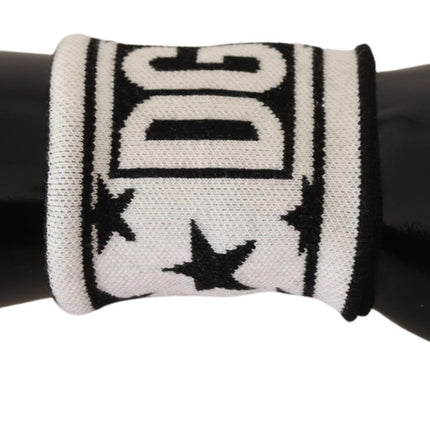 Dolce & Gabbana White Black Wool Logo #DGMILLENNIALS Wristband