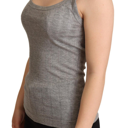 Dolce & Gabbana Gray Cotton Modal Canotta Tank Top T-shirt
