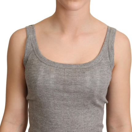Dolce & Gabbana Gray Cotton Modal Canotta Tank Top T-shirt