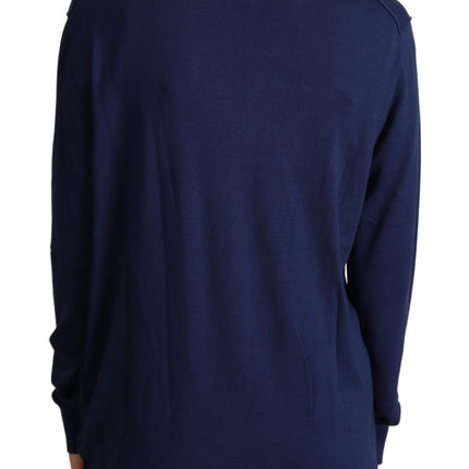 Dolce & Gabbana Blue Virgin Wool Button Down Cardigan Sweater