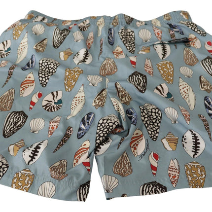 Dolce & Gabbana Blue Seashell Beachwear Swimwear Shorts