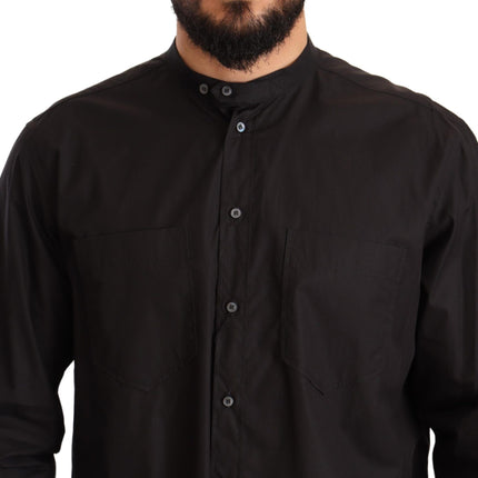 Dolce & Gabbana Black 100% Cotton Formal Dress Top Shirt