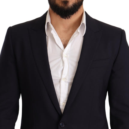 Dolce & Gabbana Navy Blue Wool Slim Fit MARTINI Blazer