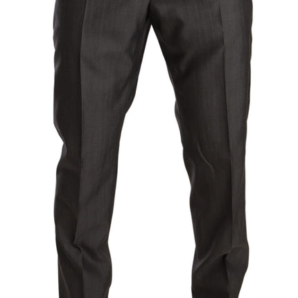 Dolce & Gabbana Gray Metallic MARTINI Slim Fit Set Suit