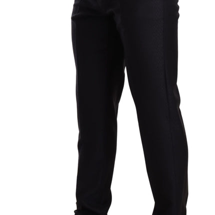Dolce & Gabbana Blue Pattern MARTINI SLIM FIT 2 Piece Suit
