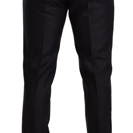 Dolce & Gabbana Blue Pattern MARTINI SLIM FIT 2 Piece Suit
