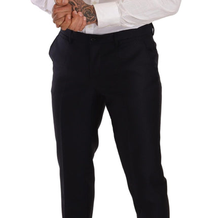 Dolce & Gabbana Blue Pattern MARTINI SLIM FIT 2 Piece Suit