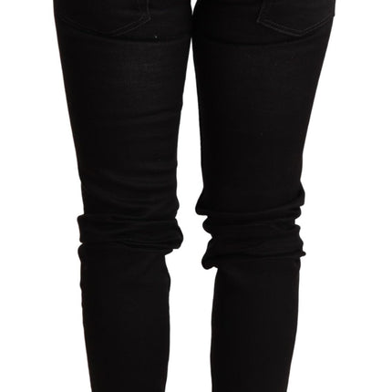 Acht Black Low Waist Skinny Denim Trouser