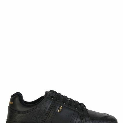 Saint Laurent Black Calf Leather Low Top Sneakers