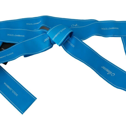 Dolce & Gabbana Blue Waist Ribbon Wide Bow Belt
