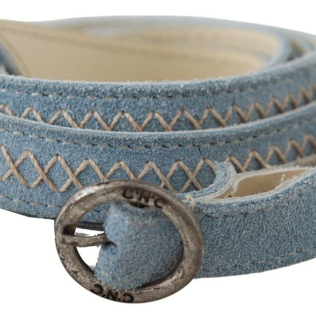 Costume National Blue Skinny Leather Fashion Waist Belt