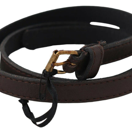 MILA SCHÖN Brown Genuine Leather Skinny Fashion Dark