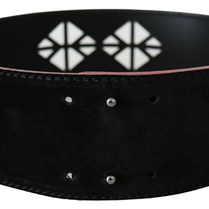 Costume National Black Leather Wide Waist Studded Women Belt