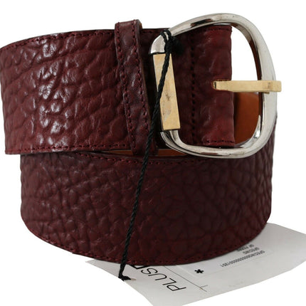 GF Ferre Bordeaux Wide Leather Waist Gold Silver Belt