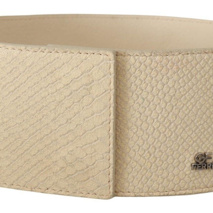 GF Ferre White Waxed Cotton Wide Fashion Belt