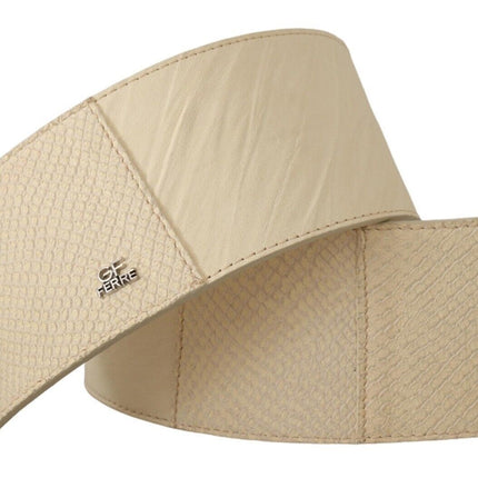 GF Ferre White Waxed Cotton Wide Fashion Belt