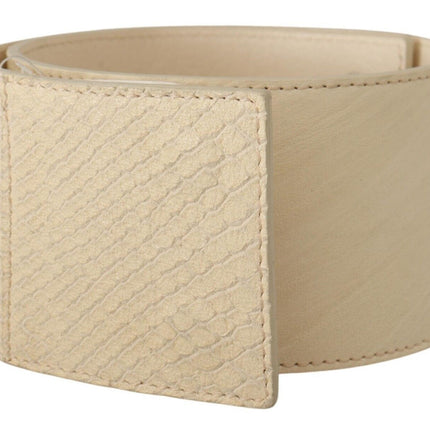 GF Ferre White Waxed Cotton Wide Fashion Belt