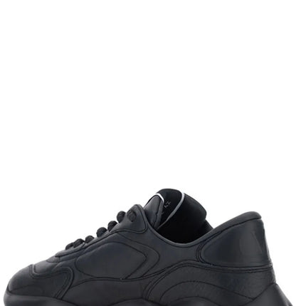 Valentino Black Calf Leather Garavani Sneakers